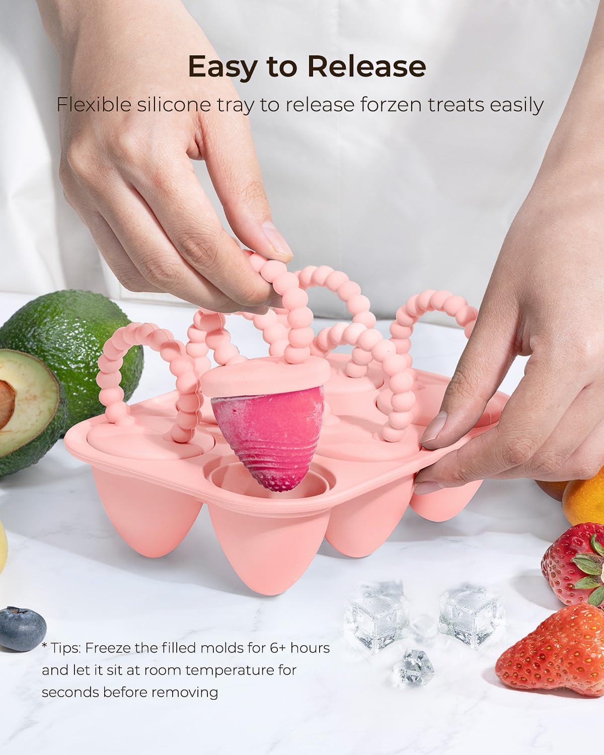 All-Silicone Baby Popsicle Molds with Sticks, AODISTUCE 1oz Popsicle Molds for Babies Breastmilk Popsicles Molds for Teething Relief, Frozen Treats Maker Popsicle Maker Ice Pop Mold for Toddlers Kids