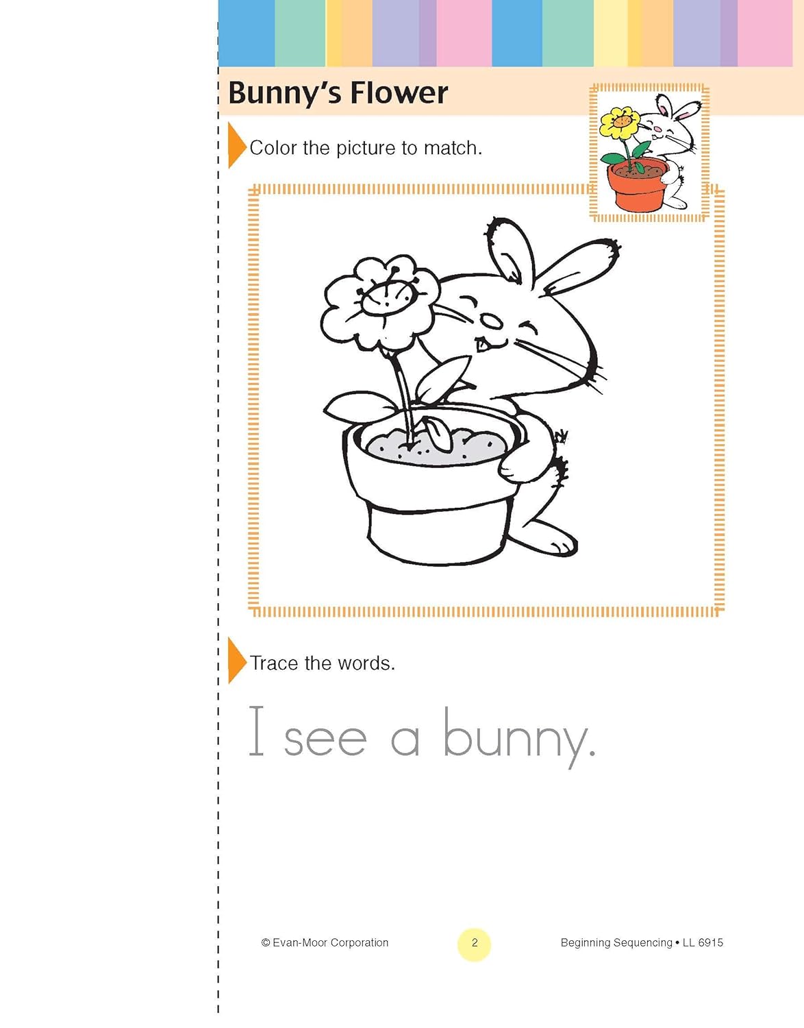 Evan-Moor Learning Line: Beginning Sequencing, Prek - Kindergarten Workbook