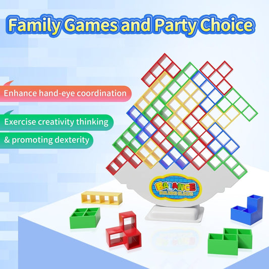Ziogogco 48 Pcs Game Gifts, Balance Stacking Blocks Game,Perfect for Family, Parties, Travel,Boys Girls Gifts,Novelty Toy Gift for Kids or Friends