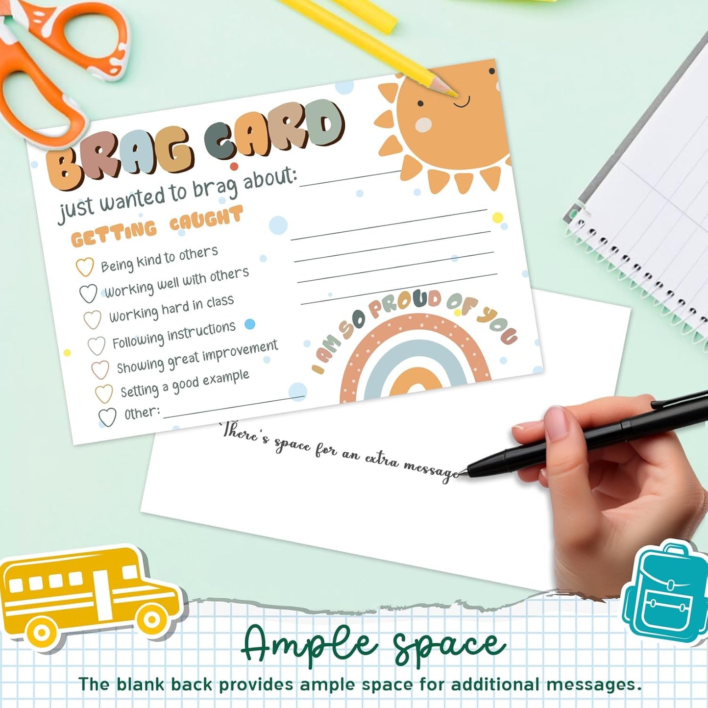 LOVEDMORE Video Game Theme Positive Brag Card, Teacher Mail for Elementary Classroom Must Have Rewards to Students, Elementary Teacher Supplies