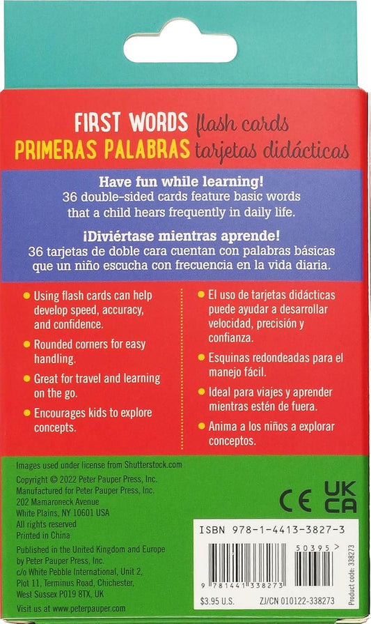 Bilingual Flash Cards - First Words (English and Spanish Edition)