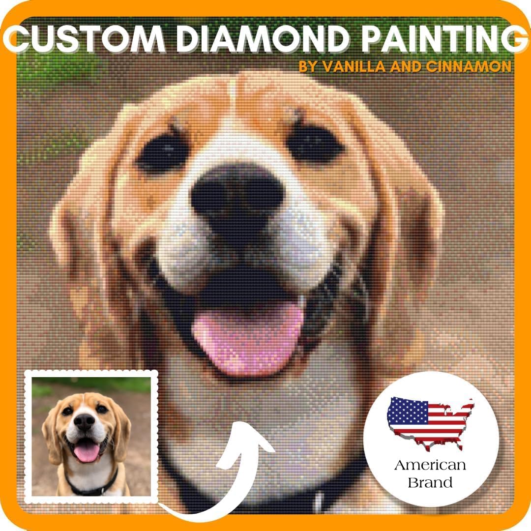 Vanilla and Cinnamon Custom Diamond Painting Kits for Adults - Personalized Diamond Art, Custom Diamond Art Kits, Square Drill 35.4 inch / 50x90 cm