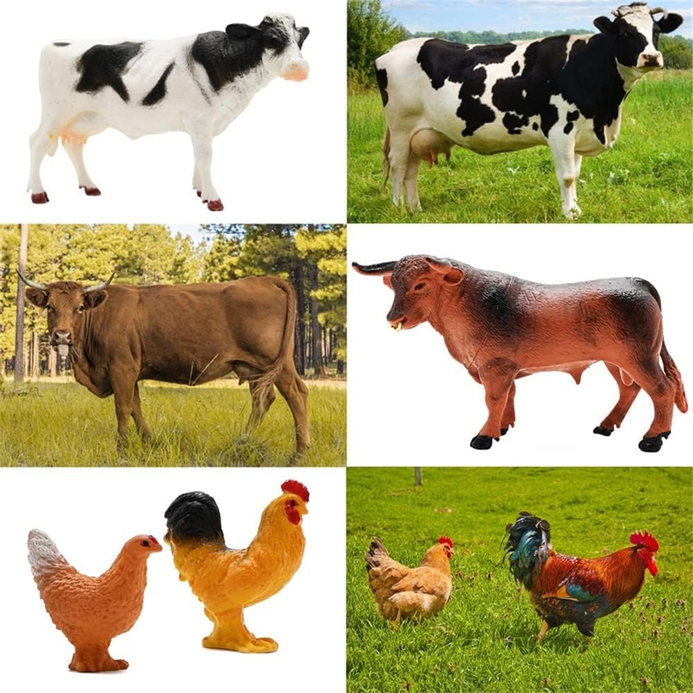 Mini Toy Barn Farm Toys Playset, 66PCS Plastic Farm Animals Figurines and Fence Farm Playset, Farm Figures Farmer Vehicle Toy Truck with Trailer for 3-12 Years Old, Christmas Birthday Gifts for Kids