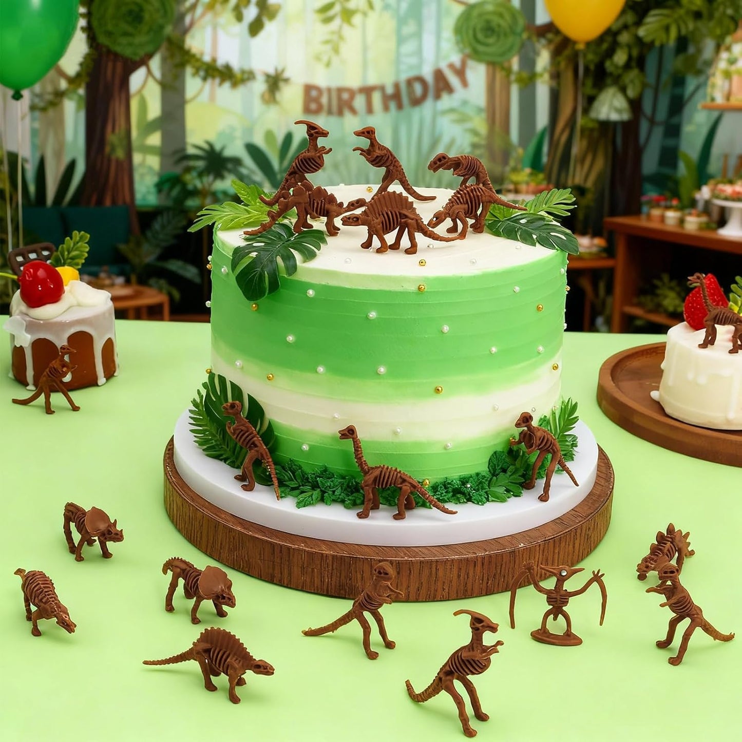 60 PCS Dinosaur Fossil Skeletons, Assorted Dinosaur Skeleton Toys Figures for Science Play Dino Sand Dig Party Favor Decorations
