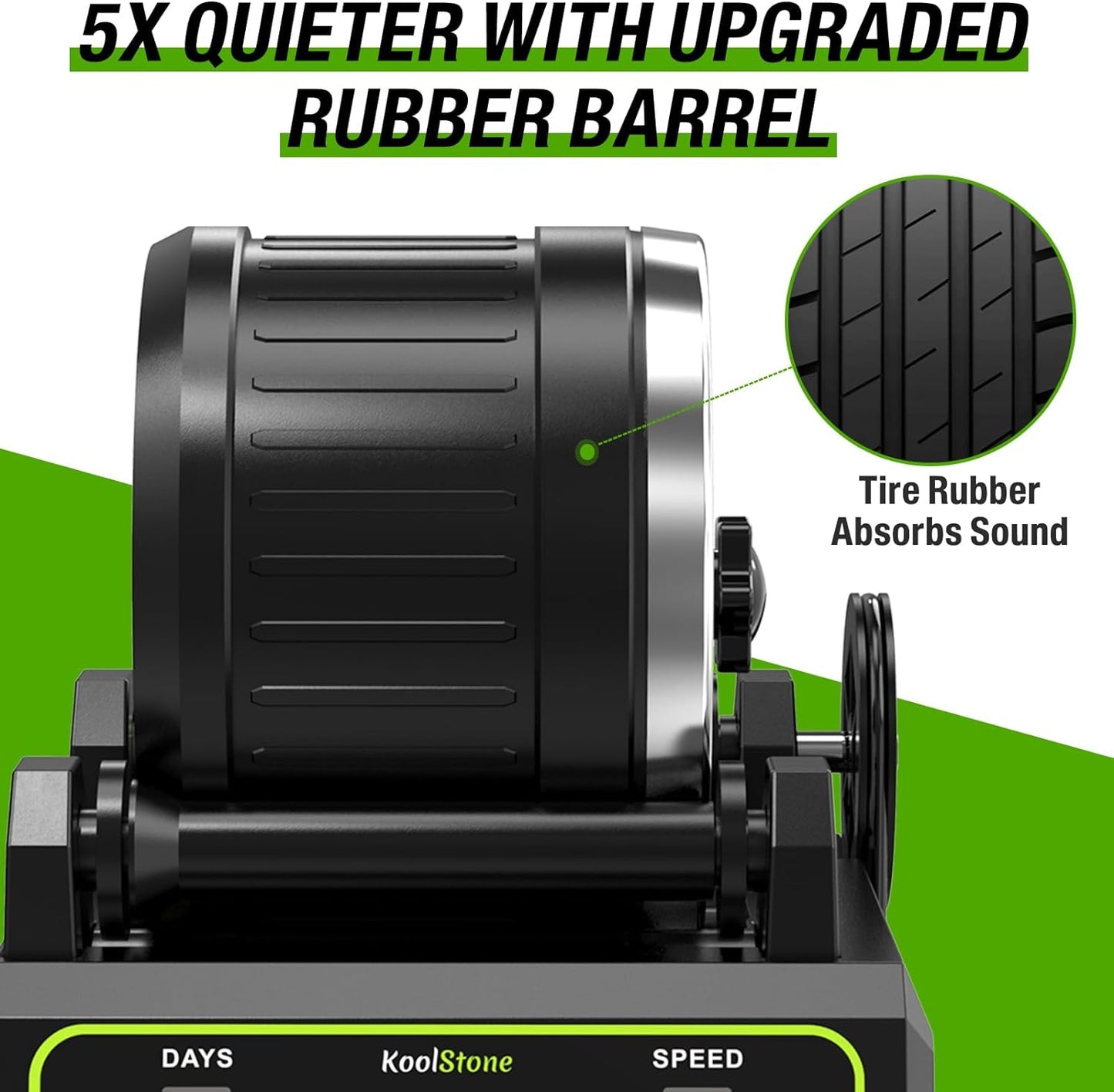 C1 Rock Tumbler Kit - Large 2.5LB Rotary Rock Tumbler for Adults & Hobbyists, Quiet Rubber Barrel, Adjustable Timer & Speed, Complete Gem Polishing Kit with Memory Function