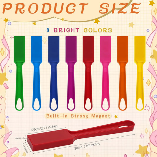 SAYAYA 16 PCS Magnetic Bingo Wands 7.87 Inch Colorful Magnet Sticks for Bingo Chips, Family Game Night, Science Learning, Counting Activities, and Educational Fun, Classroom Supplies