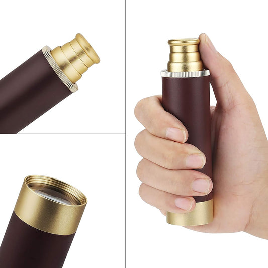 Pirate Spyglass Telescope, Caribbean Collapsible Spyglass 25x30 High Powered Zoomable Pirate Monocular Telescope Handheld Telescope Pirate Spyglass for Bird Watching Hunting Hiking Travelling