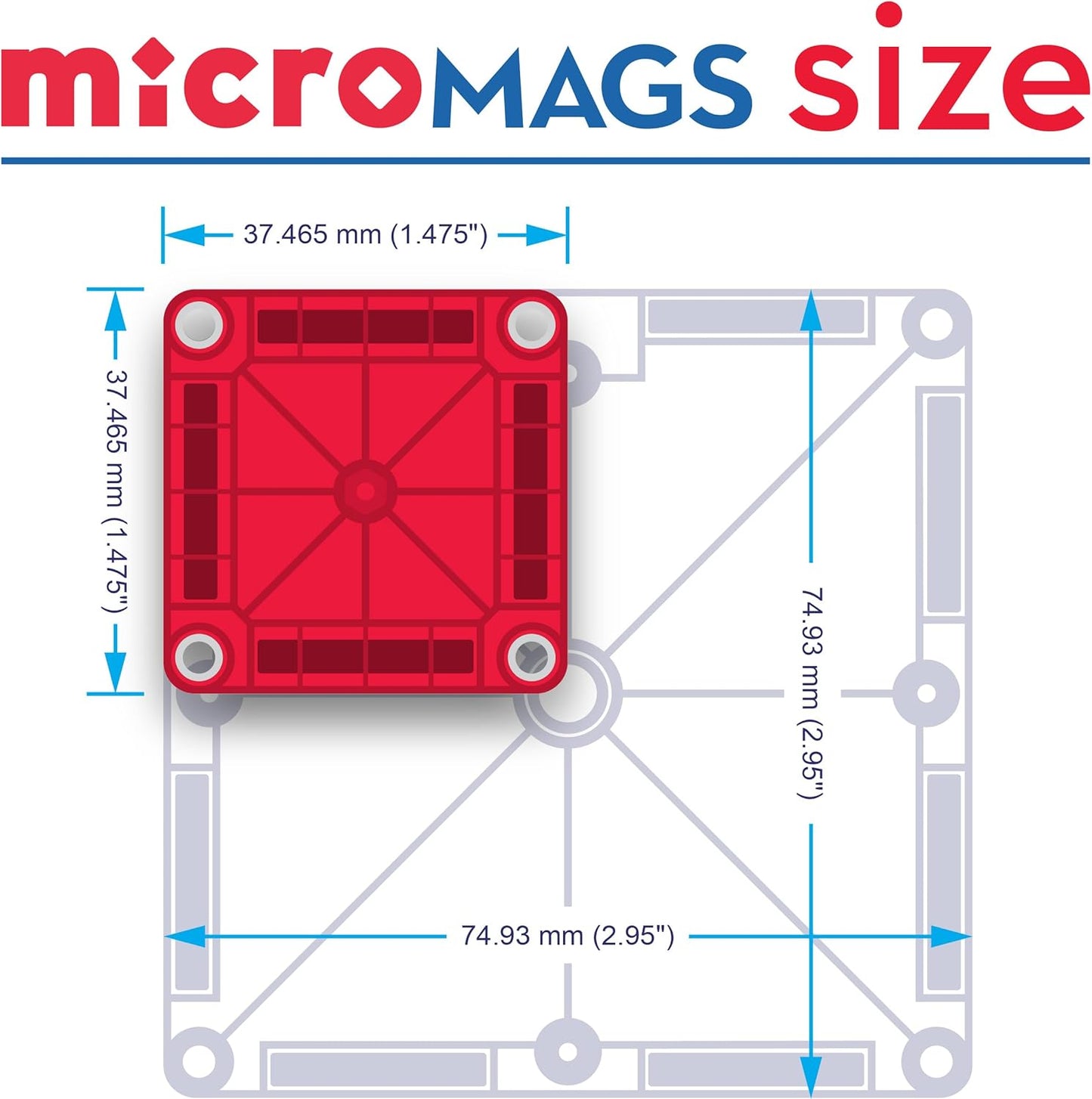 Magna-Tiles microMAGS 70-Piece Deluxe Magnetic Construction Set, The Original Magnetic Building Brand