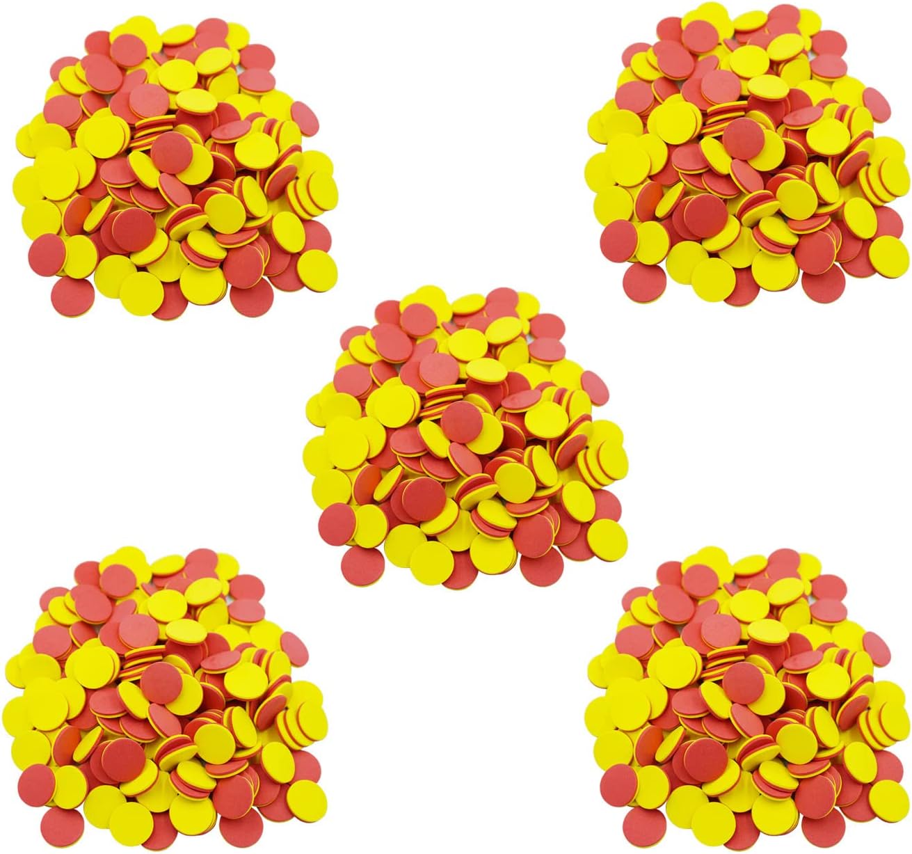 DNB 2-Color Foam Counters - 1 Inch Red-Yellow Double-Sided Math Counters, Early Learning Counting Chips, 600 Pieces