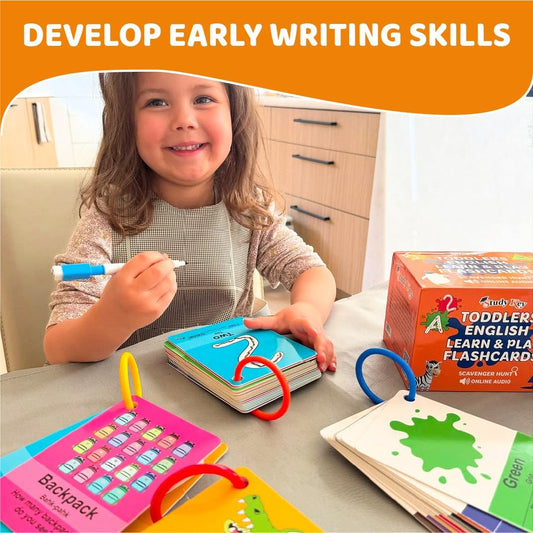 STUDYKEY ABC Flash Cards for Toddlers 1-3–First Words, Alphabet Flashcards, Animal, Color, Number, Shape, Large phonics baby Learning Cards for Toddler 1-3 Montessori style Preschool, Kindergarten toy