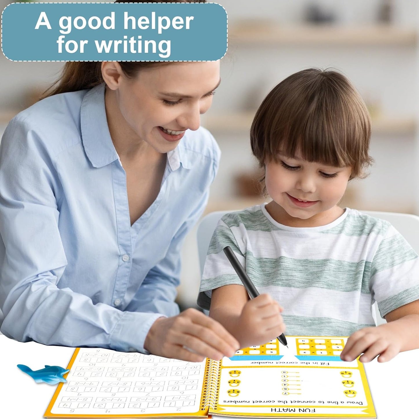 party greeting 6 Pieces Magic Grooved Writing Practice Copybook with Disappearing Ink Pens Reusable Grooved Handwriting Workbook Letter Tracing Books for Kids Kindergarten Preschool Supplies