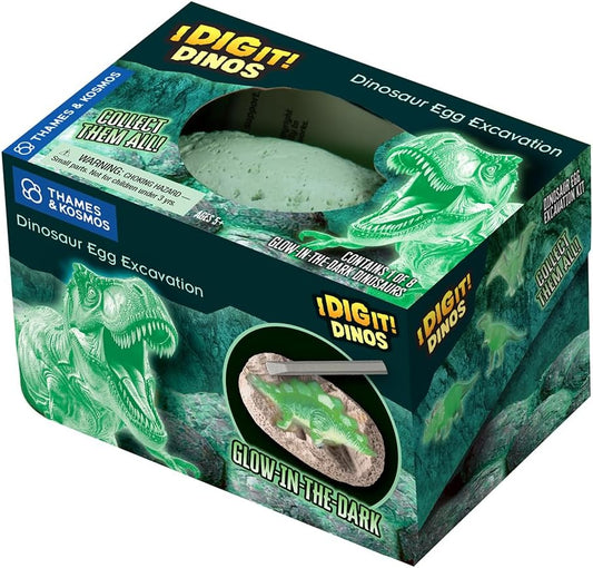 Thames & Kosmos I Dig It! Glow-in-the-Dark Dinosaur Egg Excavation Gift Set | 18 Dig-Out Kits in Individual Gift Boxes, Great for Party Favors, Stocking Stuffers, Easter Baskets, Ages 5+