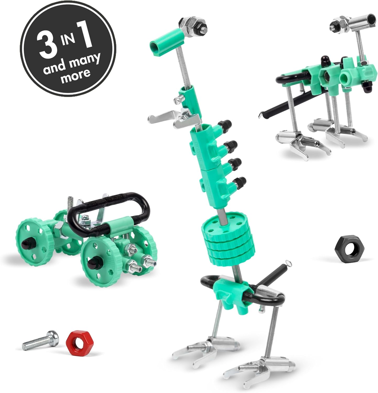 The Off Bits Erector Set: Animal Mini STEM Toys for Kids 6+, Toy Building Sets with Nuts & Bolts, STEM Building Toys Gifts for Boys and Girls (Green Dino)
