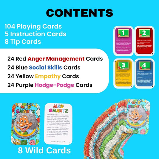 Thought-Spot Mad Smartz Anger Management & Social Skills Game for Kids & Teens | Impulse Control & CBT Tool for Emotional Regulation | for Home, School, or Therapy | Autism & ADHD Must-Have