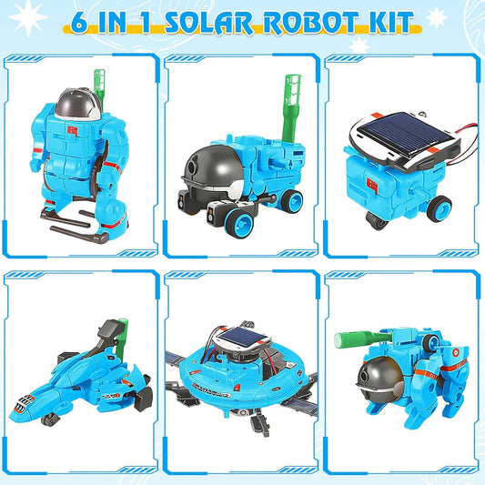STEM Projects for Kids Ages 8-12 Solar Robot Kit 6-in-1 Space Toys for 10-Year-Old Boy Girl Gift Toys Science Kits Christmas Birthday Gifts for 8 9 10 11 12 Year Old, Yellow