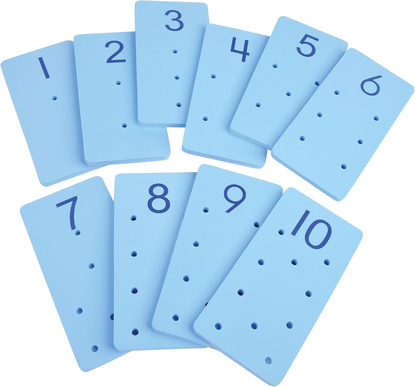Jumbo Foam Peg Number Boards Set | Counting Toys, Math Manipulatives & Number Recognition for Preschool & Kindergarten | 10 Boards + 60 Pegs