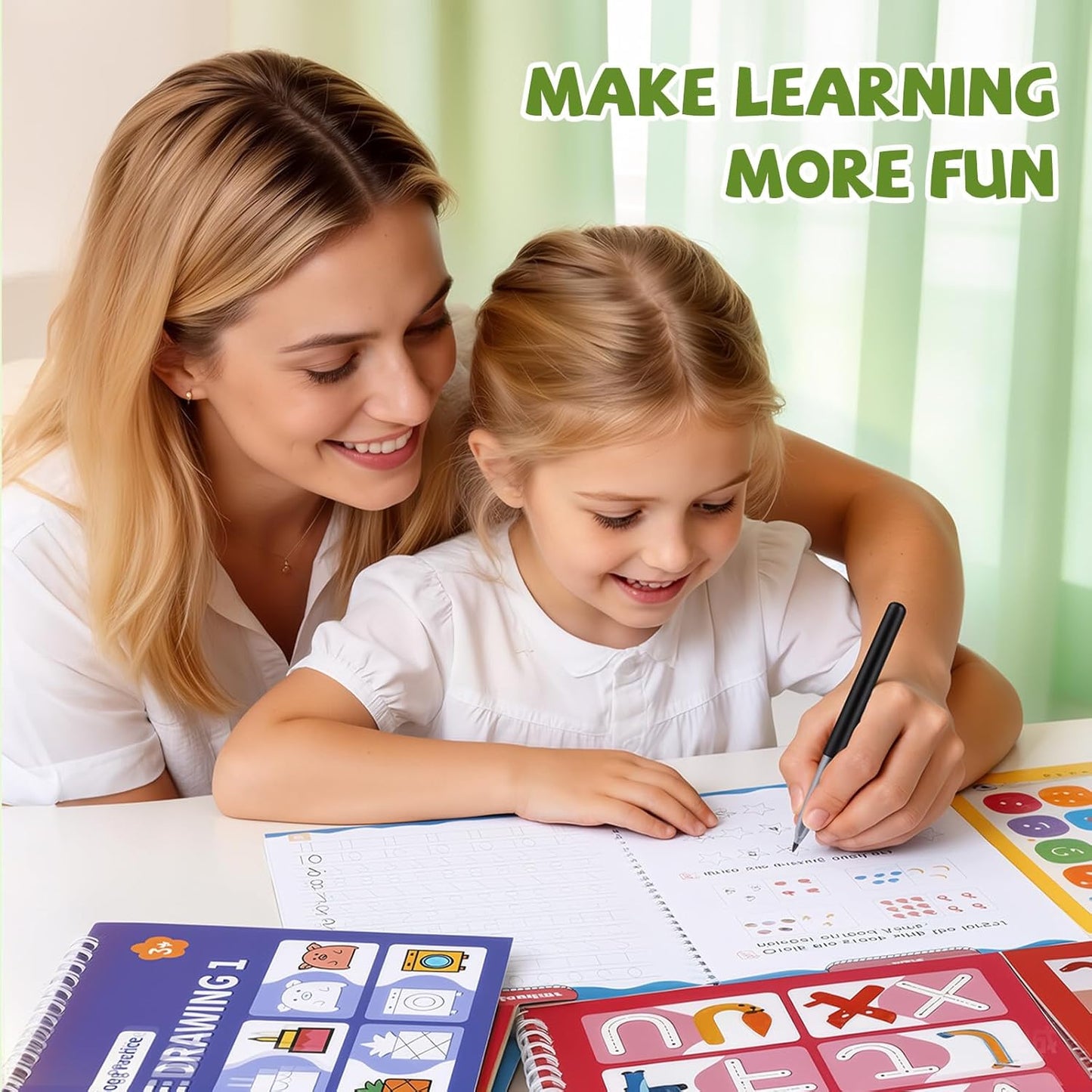 Magic Grooved Writing Practice Books, Reusable Grooved Writing Books for Kids 3-5, Learn to Write Letters Numbers,Math,Tracing, Magic Copybooks Preschool Learning Activities-1Pack
