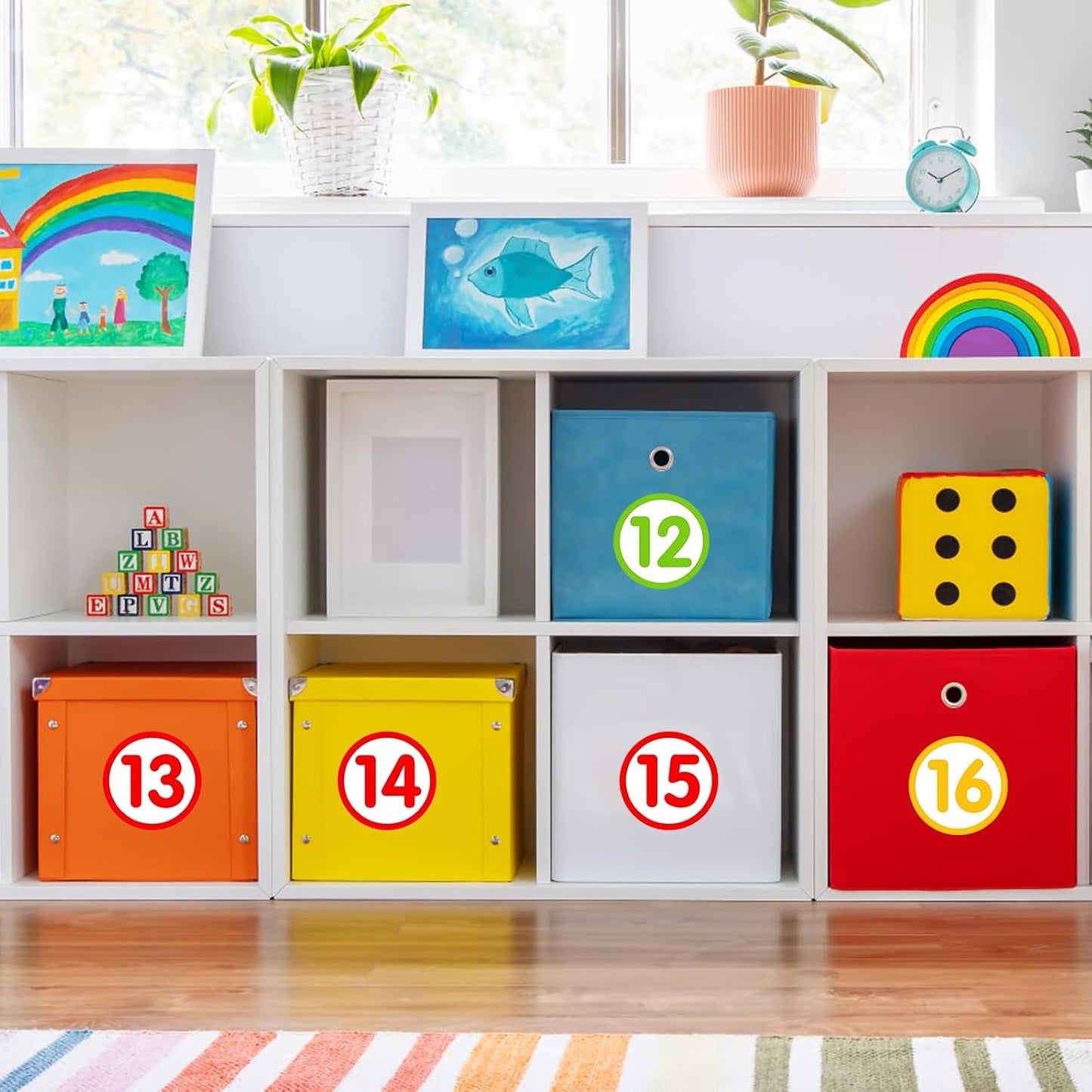 FaCraft Boho Line Up Spots for Classroom Floor - 48Pcs Floor Numbers for Classroom Lining Up Waterproof Number Stickers Markers for Preschool Kindergarten Elementary Back to School Teacher Must Haves