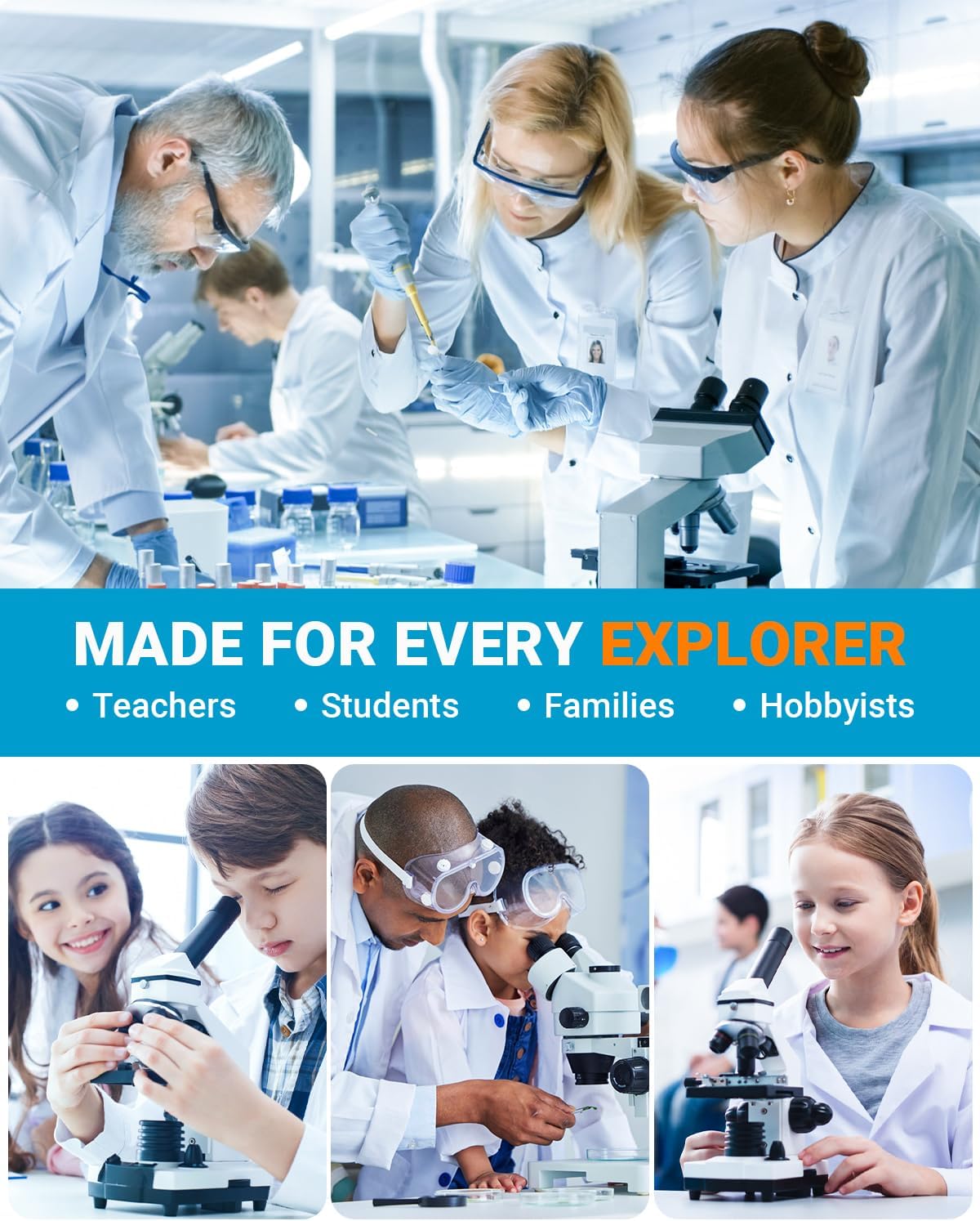 Microscope Slides and Covers Kit – 100 Blank Pre-Cleaned Glass Slides for Microscope, 200 Cover Slips, for Teachers, Students, Families, and Science Enthusiasts