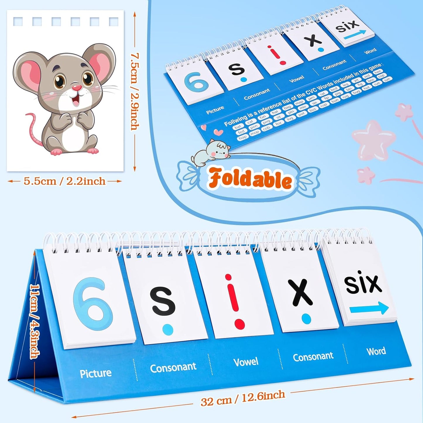CVC Words Games First Grade Classroom Must Haves, Phonics Games for Kindergarten First 2nd Grade, Sight Words Flash Cards Spelling Reading Preschool Learning Games Spelling Educational Toy Gifts