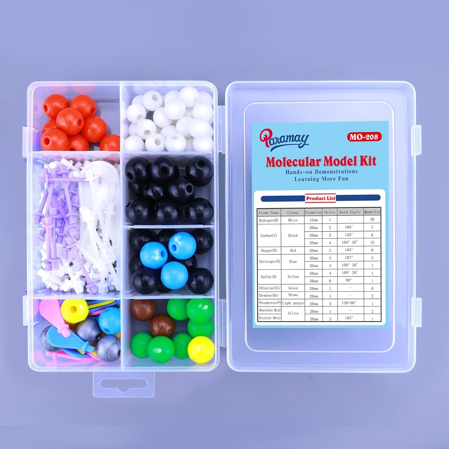 Chemistry Molecular Model Kit (136 Pcs) for Student and Teacher,Organic and Inorganic Chemical Learning Set,Motivate Enthusiasm for Learning Chemistry and Raising Space Imagination