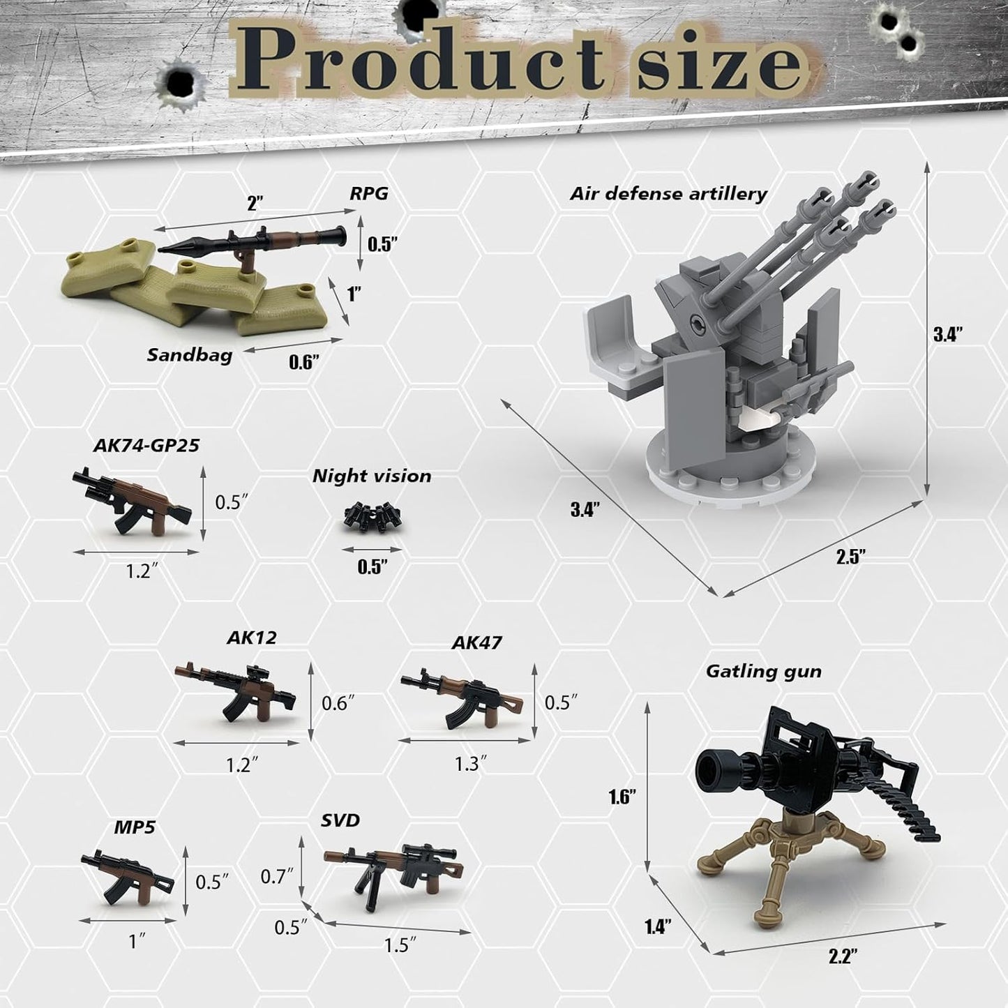 ZHX Military Base Building Block Sets - 550pcs, War Defence Base with Guard Tower, Prison and Air Defence Gun, WW2 Army Military Weapon Pack Accessories Kits Brick Toy for Kids