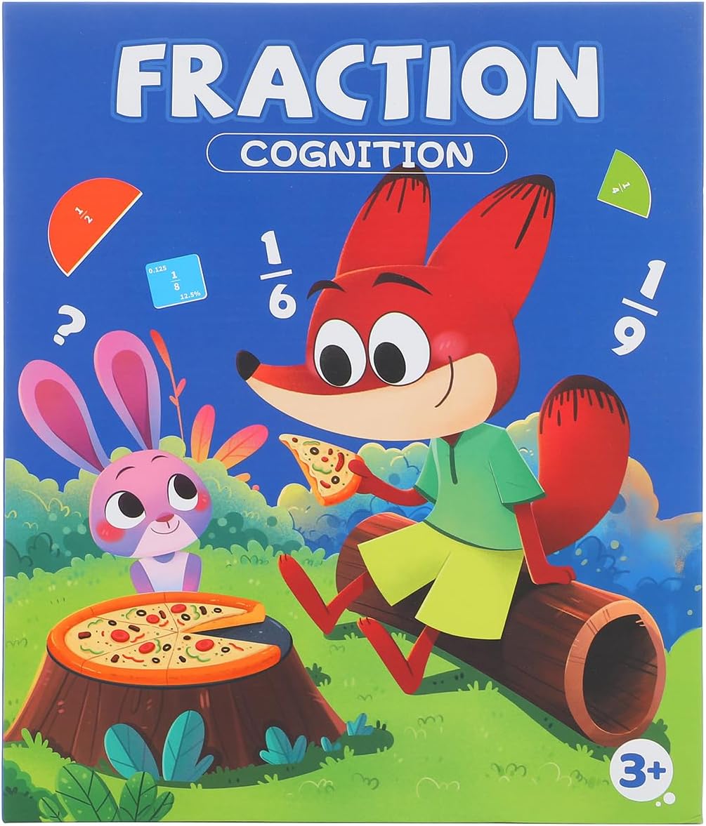 Magnetic Fraction Demonstration Book, 102PCS Magnetic Fraction Tiles, Fraction Manipulatives, Score Disk Demonstrator Math Puzzle Manipulatives for Elementary School, Learning Toys Set for Kids