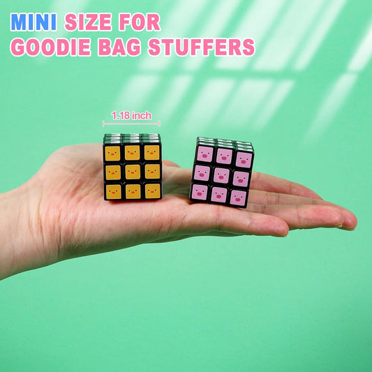 48 Pack Mini Cube Bulk, 1.18 Inch 3x3x3 Small Puzzle Cubes Set, Birthday Party Favors, Classroom Rewards Prizes, Stocking Stuffers, Easter Basket Fillers for Kids