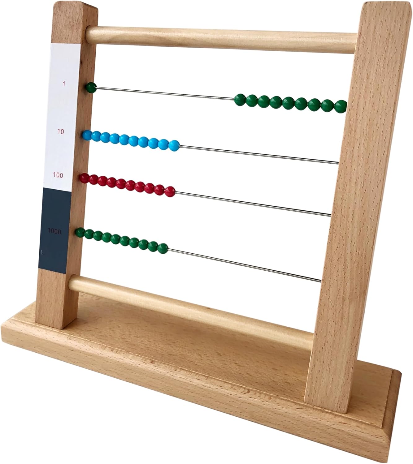 Premium Montessori Small Bead Frame,9.1in Solid Beechwood Math Toy for Ages 5-9, Teaching Aids for Addition Subtraction with Carrying Borrowing, Homeschool & Classroom Educational Gift for Kids