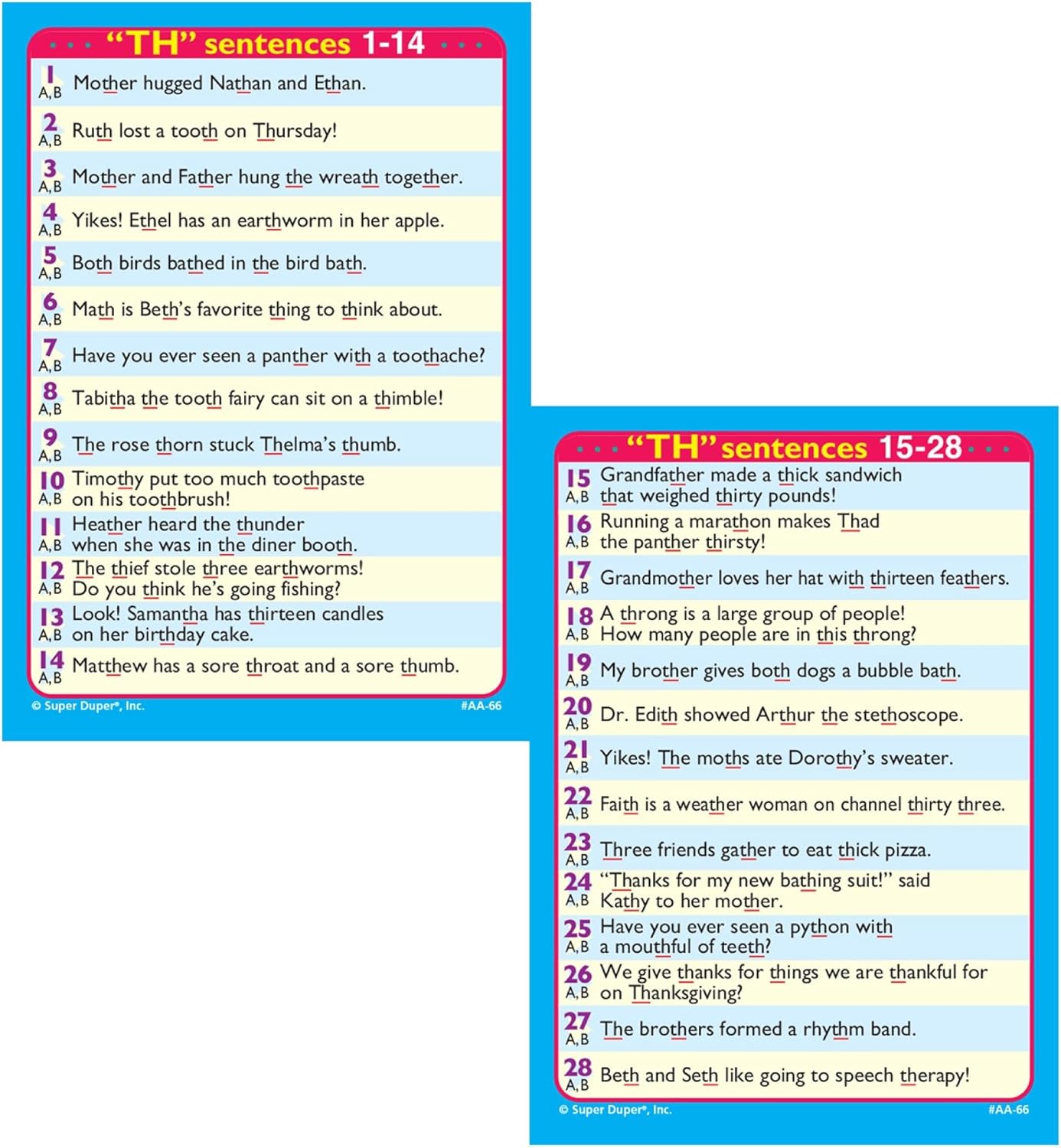 Super Duper Publications | Say and Do® Action Articulation TH Sounds Fun Deck | Vocabulary and Language Development Flash Cards | Educational Learning Materials for Children