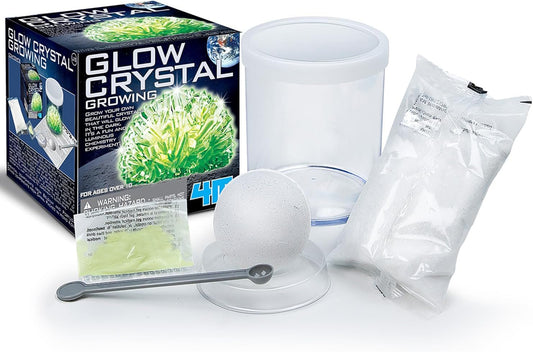 4M: Glow Crystal Growing Kit - DIY Science, Make Your Own Glow-in-The-Dark Mineral Specimen, Chemistry Set, Geology Experiment, STEM Project, Kids 10+