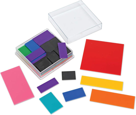 Learning Resources Deluxe Rainbow Fraction Squares - Math Classroom Supplies, Visual Math Tool for Kids Ages 6+