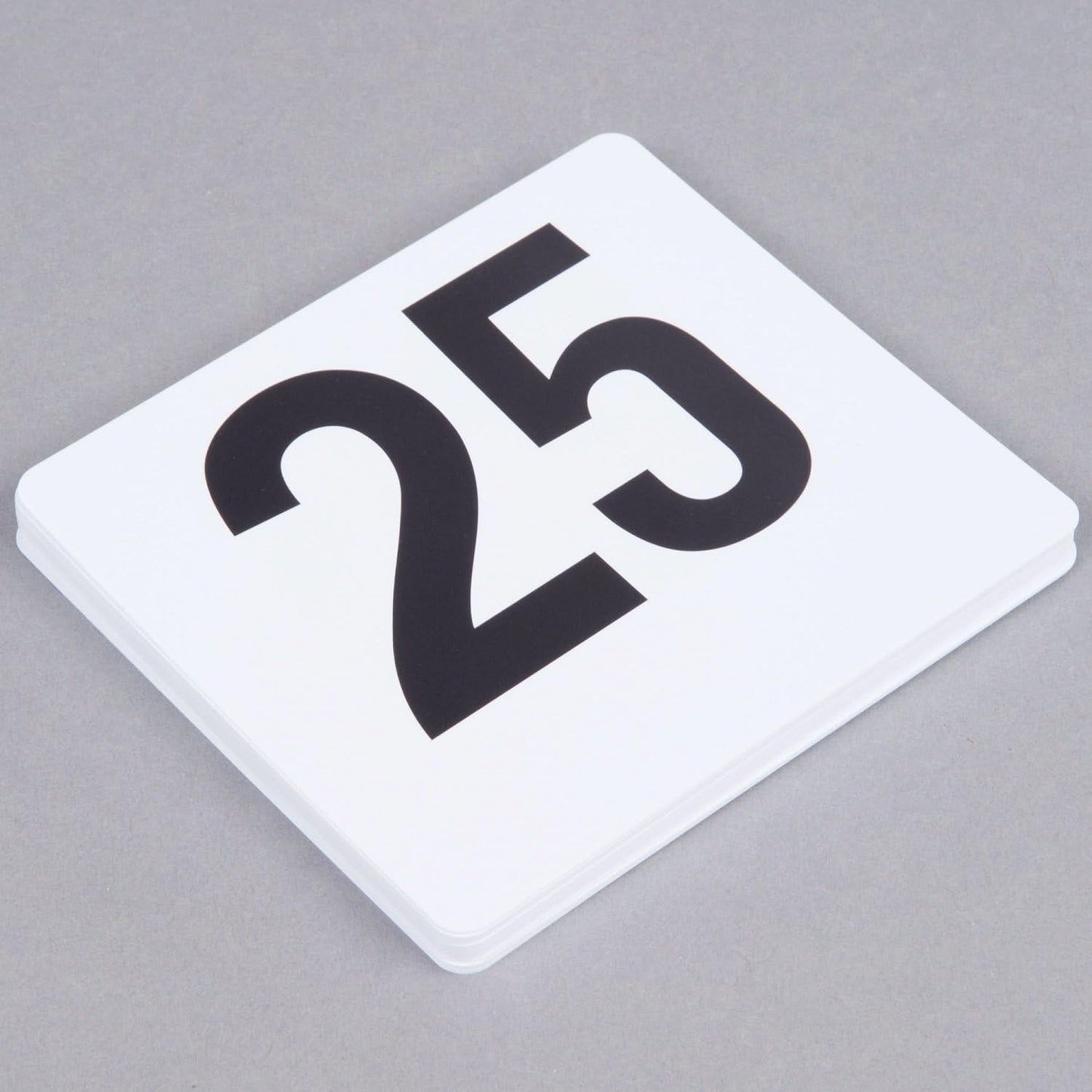 ROY TN 1 25 -Royal Industries Plastic Number Card Set, 4'' by 4'', White Base with Black Numbers