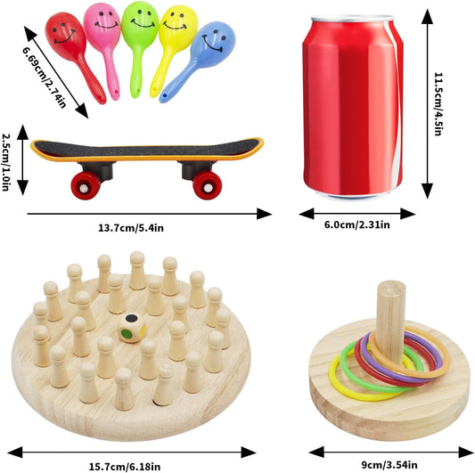 4-in-1 Bird Activity Set – Mini Skateboard, Stacking Rings, Rattle & Colorful Peg Toy | Interactive Toys for Budgies, Cockatiels, Lovebirds & Small Parrots