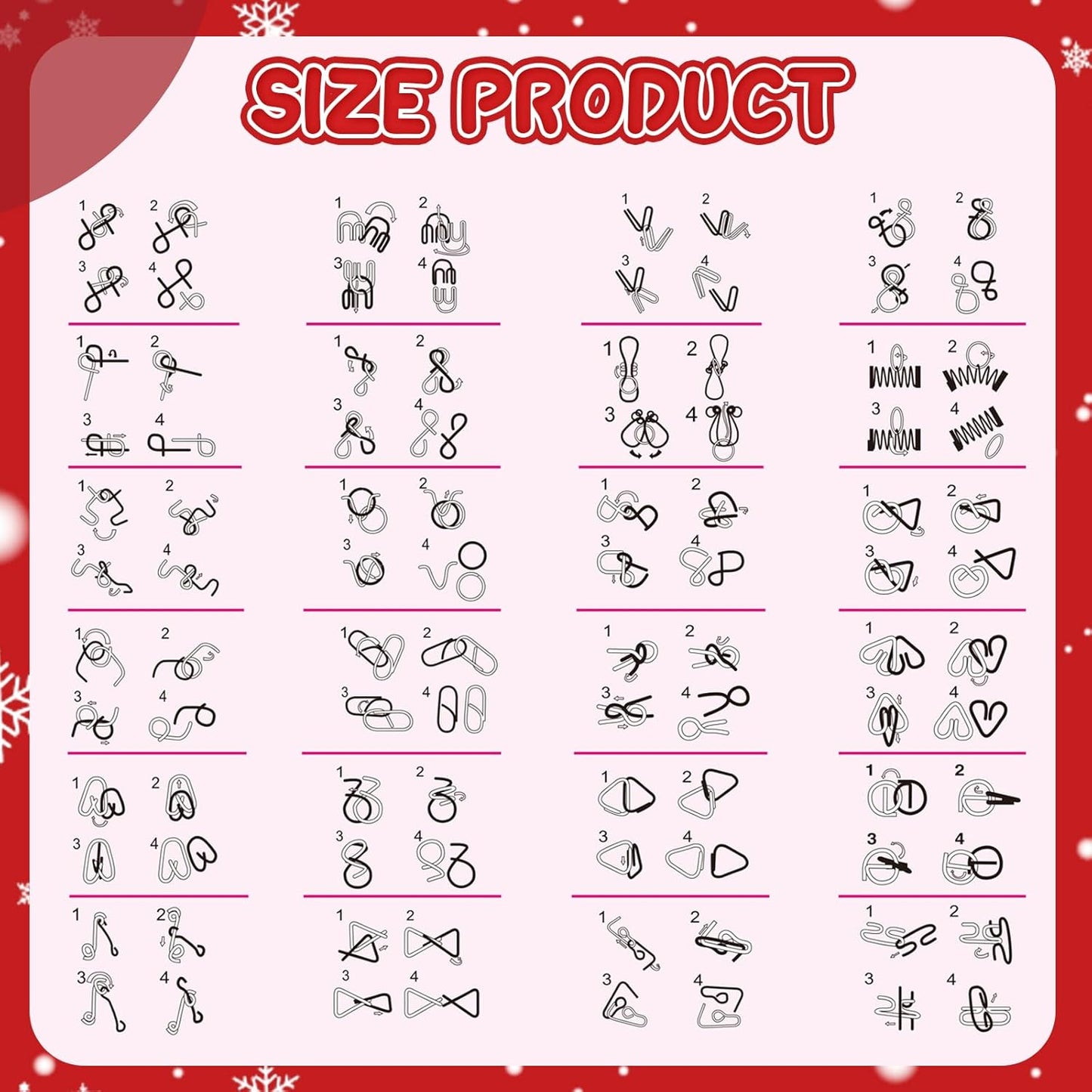 Metal Brain Teaser Puzzles Ring Educational Toys, Steel IQ Games Physics Mind Metal Puzzles for Adults, Unlock Interlock Game, Brain Teaser Puzzle for Party Favor Kids (A+B+C)