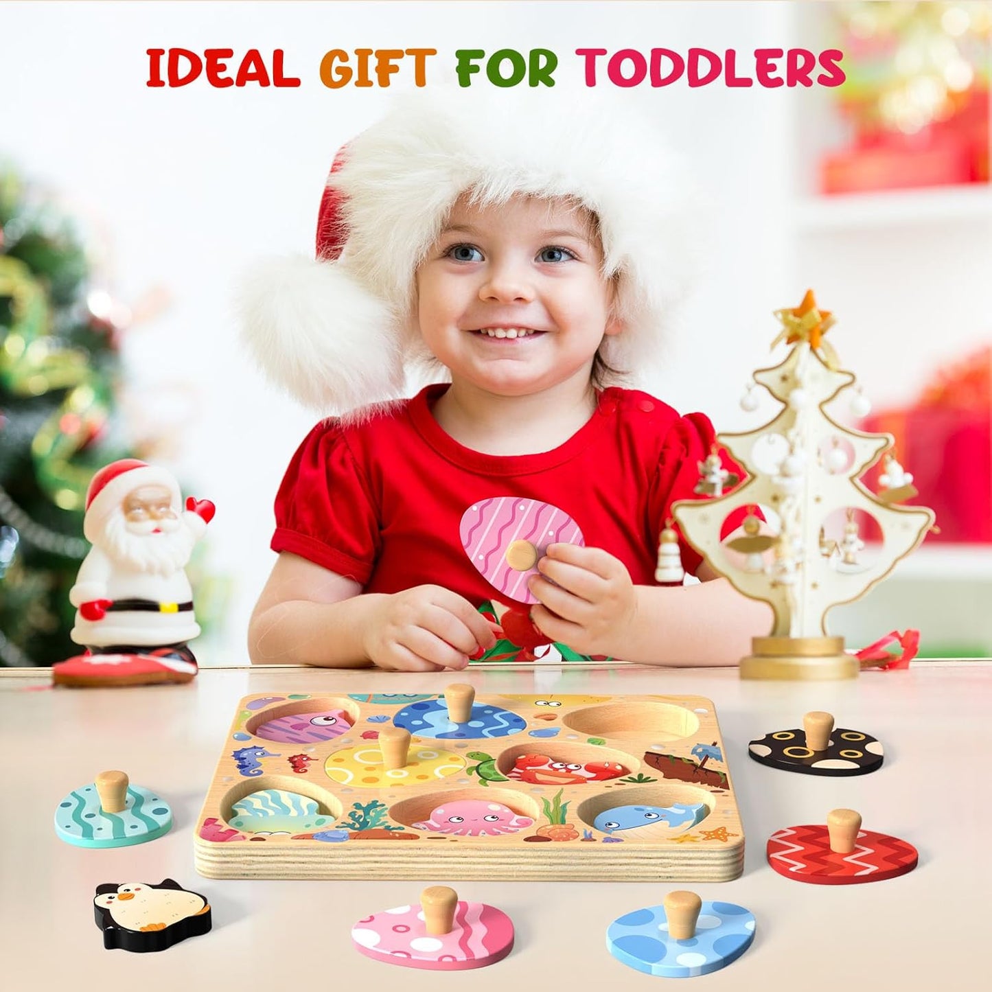 Zeoddler Easter Wooden Puzzles for Toddlers, 8 Pcs Farm Animal Matching Egg Puzzle, Montessori Toys for Boy Girl Birthday Gifts, Preschool Learning Activities & Educational Toys for Boys, Girls