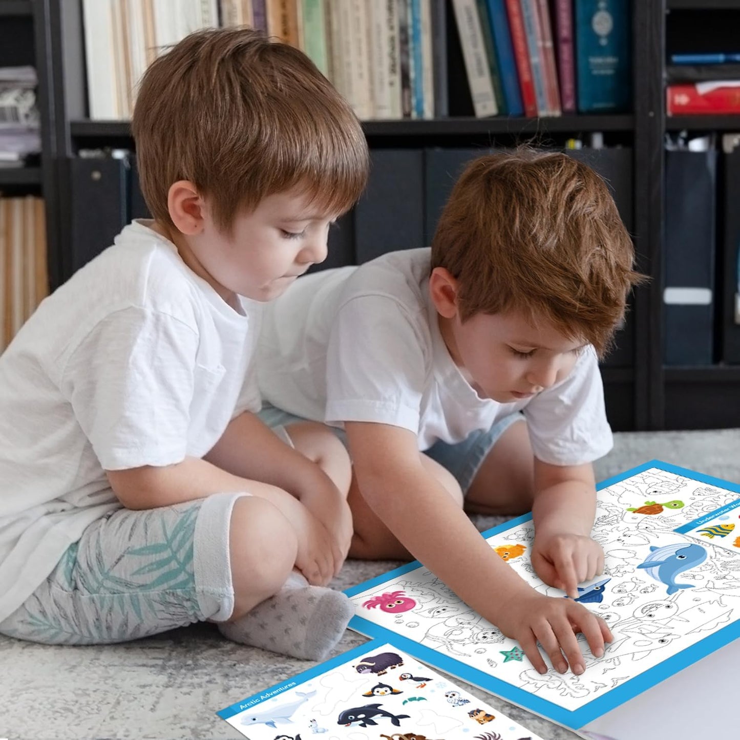 FUNCLASS Sticker Book for Toddlers,Seek and Find Sticker Book with 200+ Animal Stickers,Sticker Activity Book for Kids Travel,Quiet Book:Search the Hidden Animal
