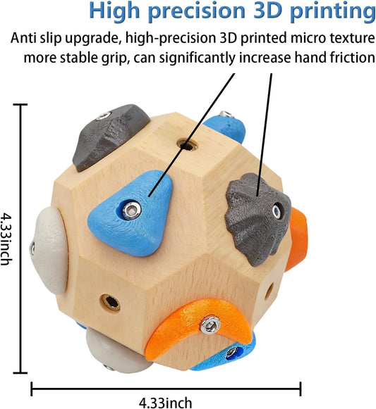 Handcrafted Boulder Block - Build Strength and Precision, Climbing Training Ball with 3D Rock Holds for Indoor and Outdoor Training, Put the Climbing Gym in Your Pocket!