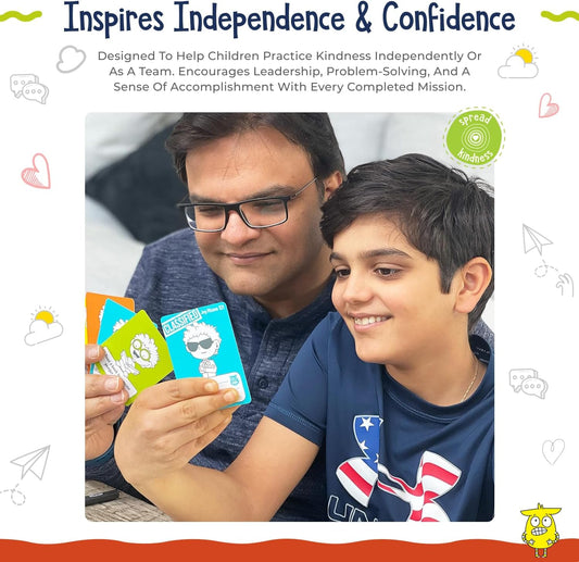 Open The Joy Kindness Mission Cards for Kids | 56 Secret Missions to Build Empathy, Compassion & Social Skills | Fun Screen-Free Activity Game for Families & Classrooms | Ages 4+ | SEL Learning Cards