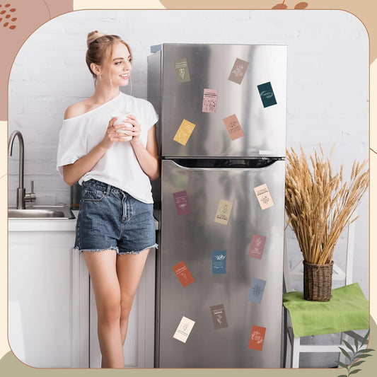 Mooliwe 48 Pcs Positive Affirmation Magnets Bulk Inspirational Quotes Magnets Stickers Motivational Magnetic Fridge Decals Gifts for Women Refrigerator Locker Students Team Teacher, 2 x 3.5 Inch