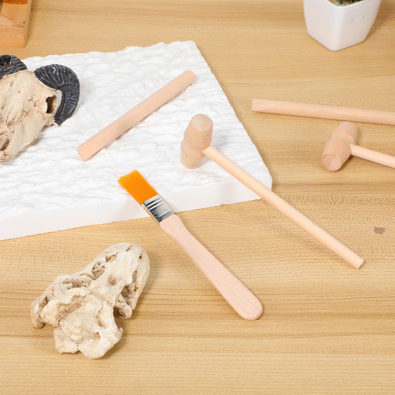 TOYANDONA Dinosaur Digging Tools Toy Kit with Hammer Chisel Brush Small Lightweight Excavation Set for Kids Stem Learning and Gemstone Digging Play