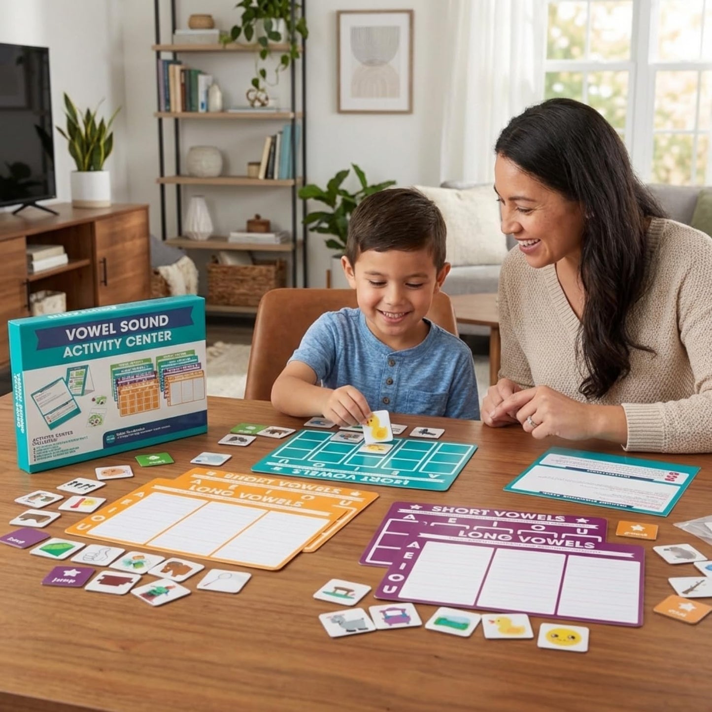 Kindergarten ELA Vowel Sounds Educational Activity Classroom Center Kit - 22 Pc.