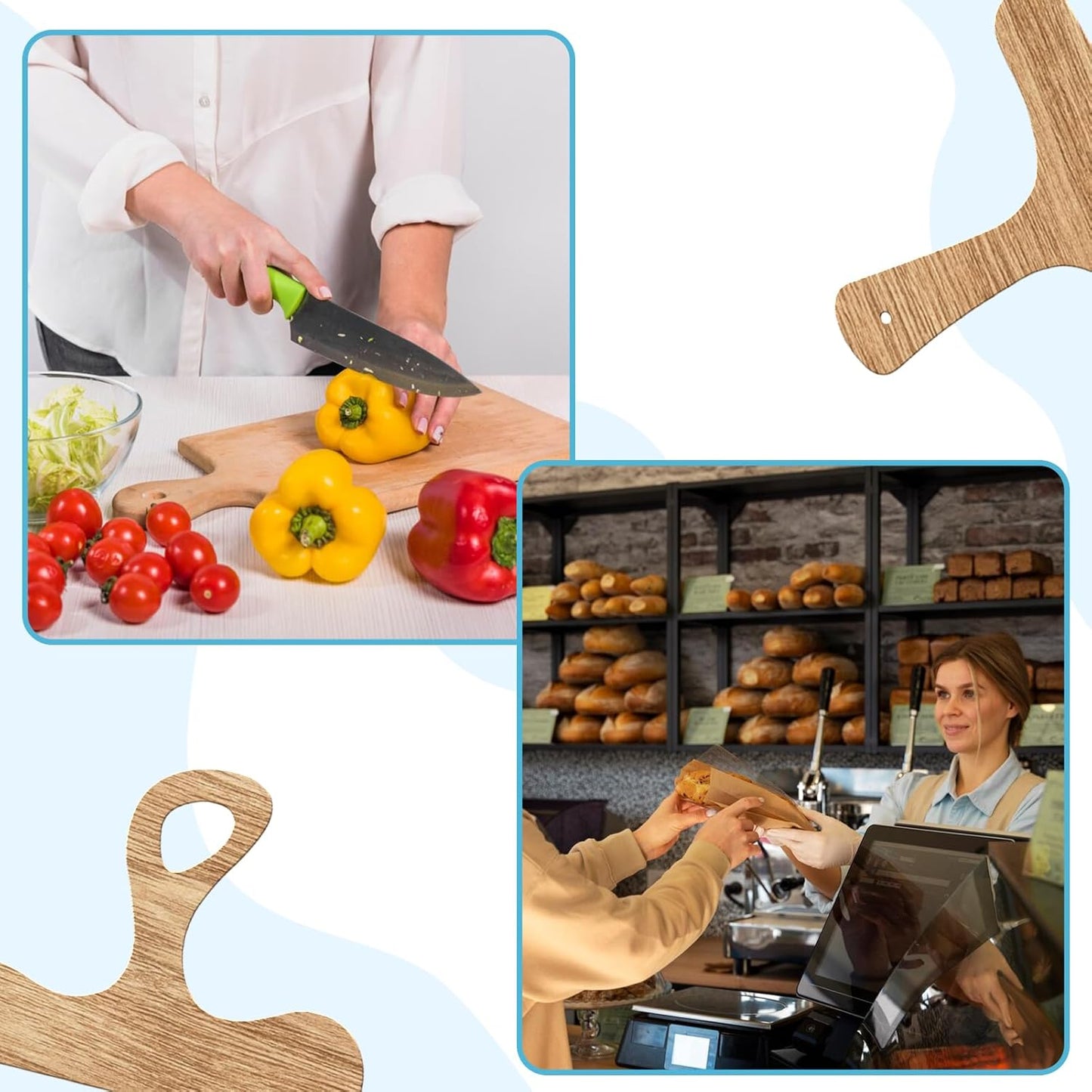 TRINKA Charcuterie Board Template Set - 6 Pcs Acrylic Router Templates for Woodworking | Handle Cutting Board Templates with 4 Pens | Angled Curvy Tracing Stencils Guide Tools for Kitchen