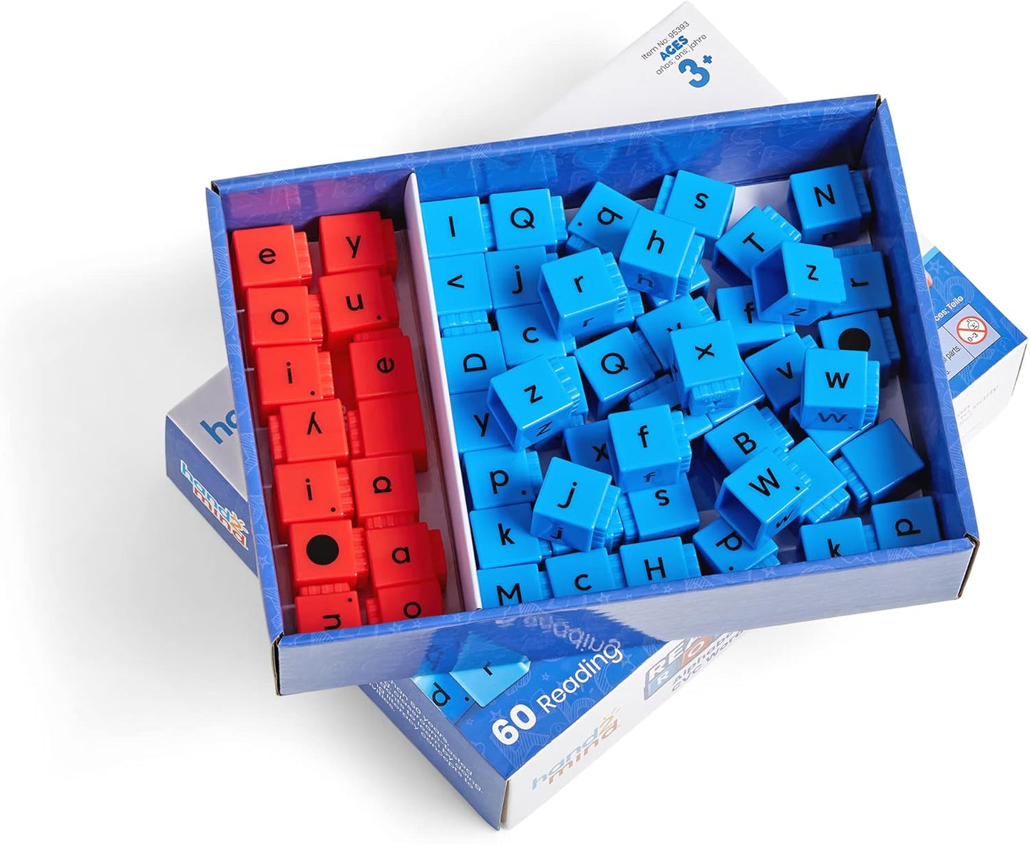 hand2mind Reading Rods Alphabet & CVC Words, Word Building Activities, Letter Blocks, CVC Words for Kindergarten, Spelling Toys, Reading Tools for Kids, Science of Reading Manipulatives