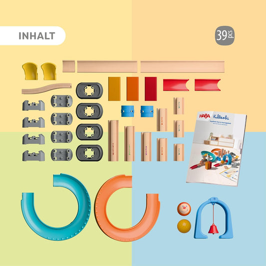 HABA Kullerbü Step-by-Step Marble Run - Clever Click System for Stable Fun - Marble Run from 12 Months - Can be Combined with All Kullerbü Tracks - 2012252001