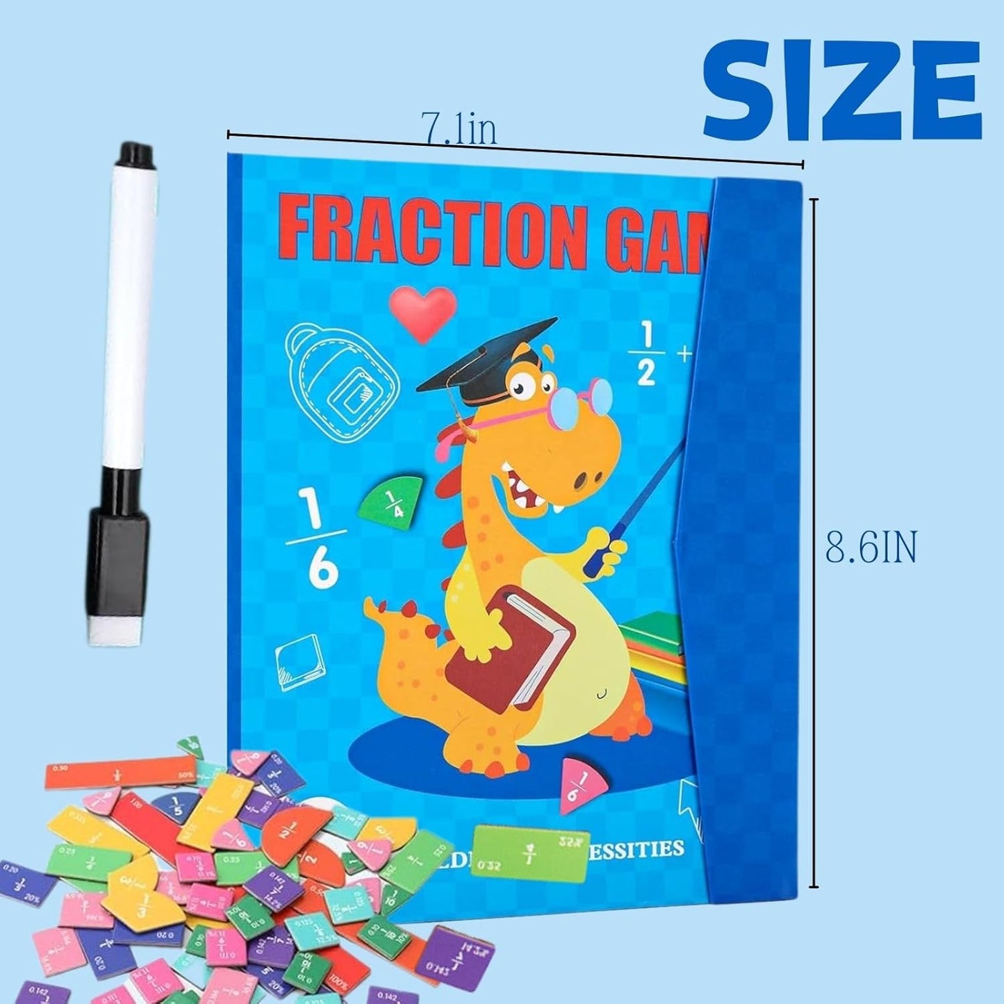 Magnetic Fraction Demonstration Book, Tiles & Circles