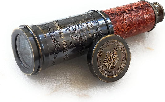 Vintage Spyglass Decorative Telescope - Pirate Style Scope Scout Gift (Her Majesty 20")