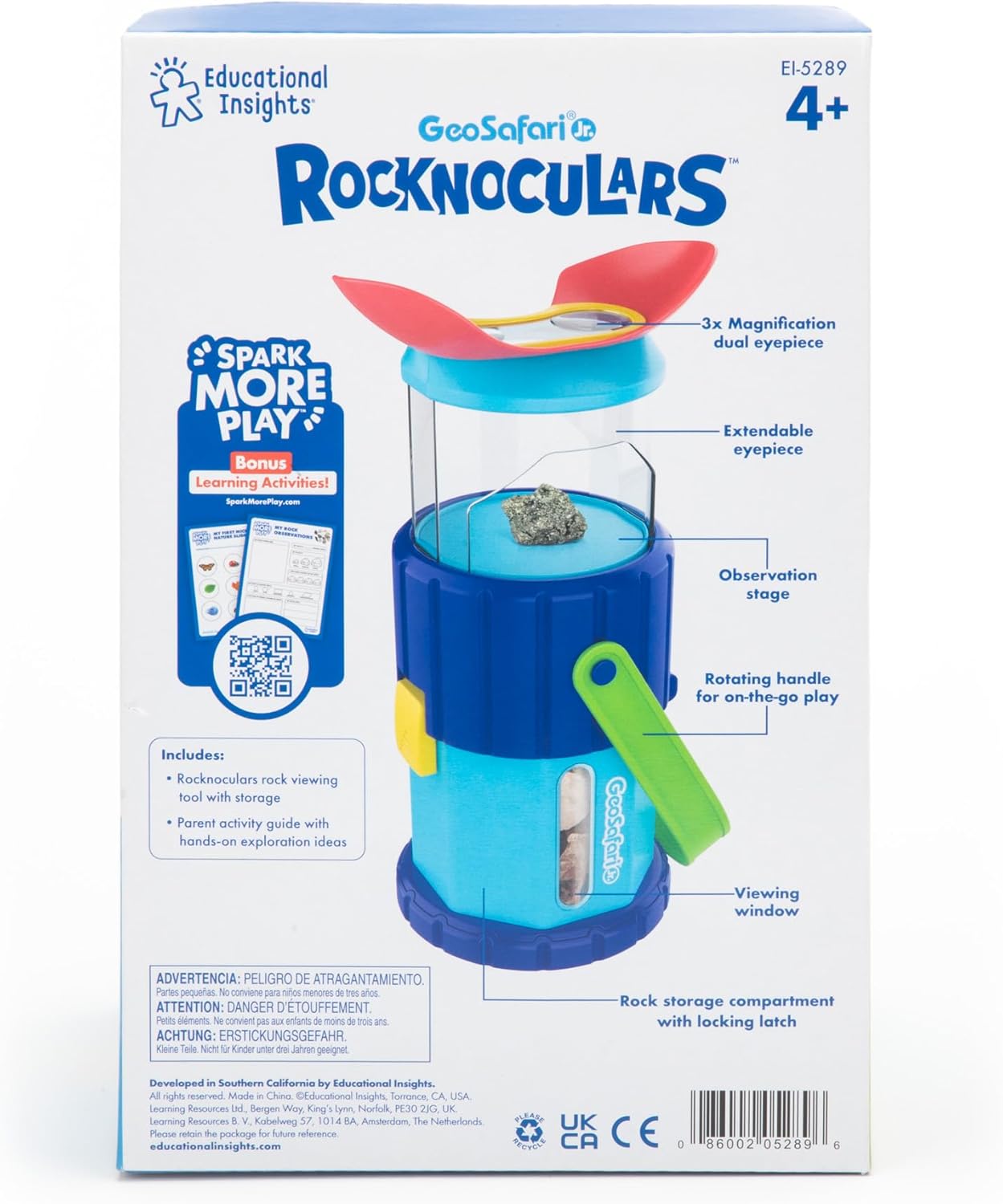 Educational Insights GeoSafari Rocknoculars - Outdoor Toys for Kids Ages 4-8, STEM Toys and Geology Tools, Rock Collecting Binoculars for Toddlers, Kids Camping Toy, Backyard Nature Exploration