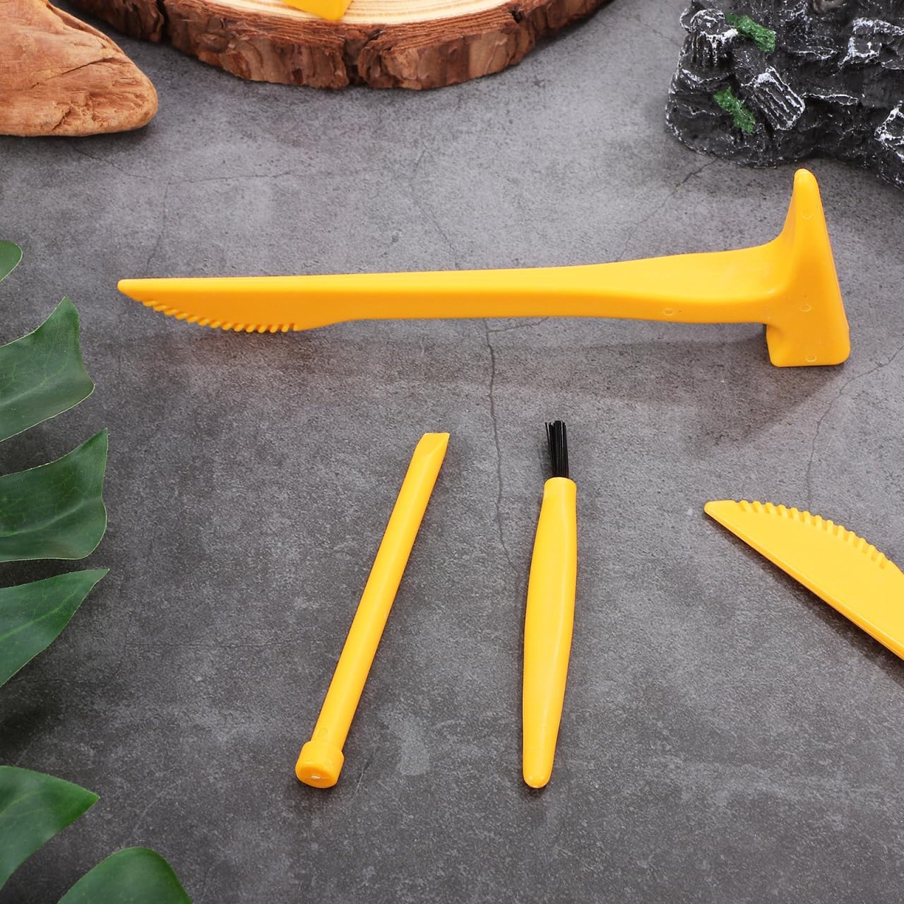 10 Set Excavation Tool Kit: Dino Fossils Dig Kit for Kids, Bulk Archaeology Dig Tools with Mini Hammer Chisel and Brush for Fossil Gem Digging, Science Toy