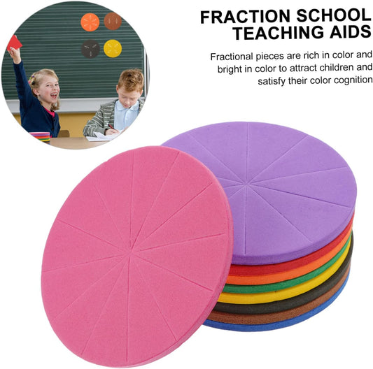 Homoyoyo 1 Set Eva Fraction Circles Early Educational Plaything for Students Lightweight Teaching for Understanding Fraction Relationships and Numbers